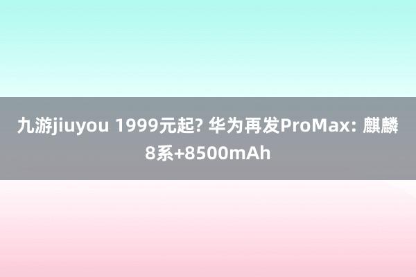 九游jiuyou 1999元起? 华为再发ProMax: 麒麟8系+8500mAh