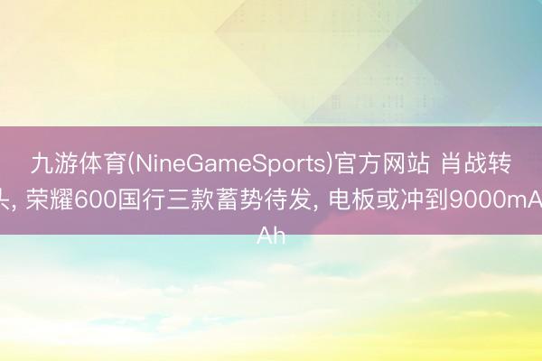 九游体育(NineGameSports)官方网站 肖战转头， 荣耀600国行三款蓄势待发， 电板或冲到9000mAh