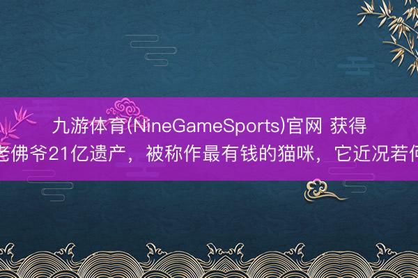 九游体育(NineGameSports)官网 获得老佛爷21亿遗产，被称作最有钱的猫咪，它近况若何