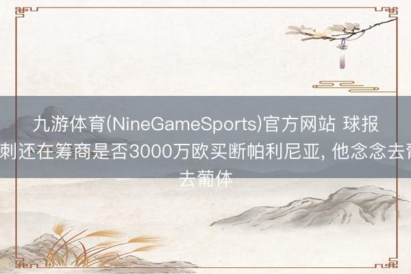 九游体育(NineGameSports)官方网站 球报: 热刺还在筹商是否3000万欧买断帕利尼亚， 他念念去葡体