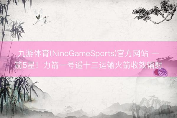 九游体育(NineGameSports)官方网站 一箭5星！力箭一号遥十三运输火箭收效辐射