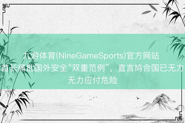 九游体育(NineGameSports)官方网站 印度安全首长痛批国外安全“双重范例”，直言鸠合国已无力应付危险